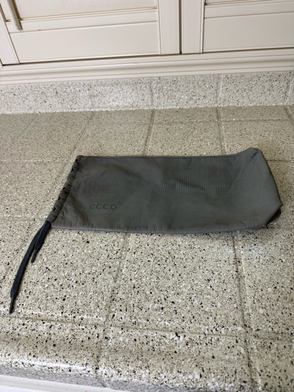 Grey Leather Eco Drawstring Dust Shoe Bag